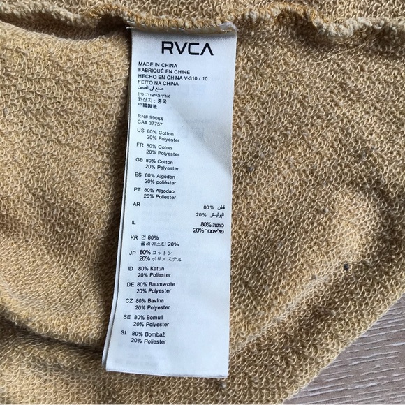 RVCA Slice cropped sweatshirt pullover harvest gold - Picture 8 of 9